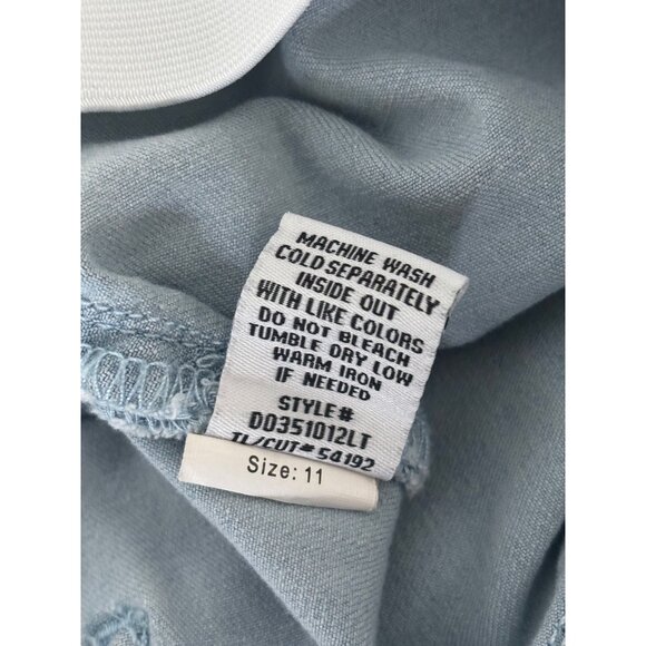 Ashley Mason Jeans 11 Blue Y2K Flare Light Wash High Rise Raw Hem Boho Soft Girl - Picture 9 of 15